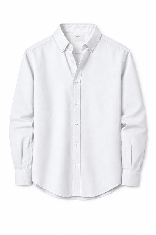 IVAR White Oxford Shirt – men's white button-down oxford shirt in chambray cotton