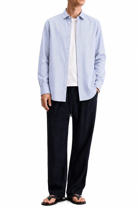 IVAR White & Blue Striped Palermo Buttondown Shirt
