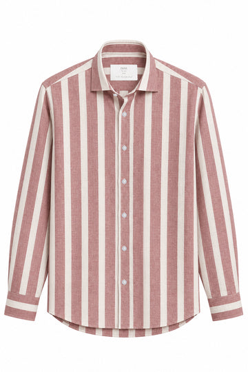 IVAR White & Peach Striped Palermo Buttondown Shirt