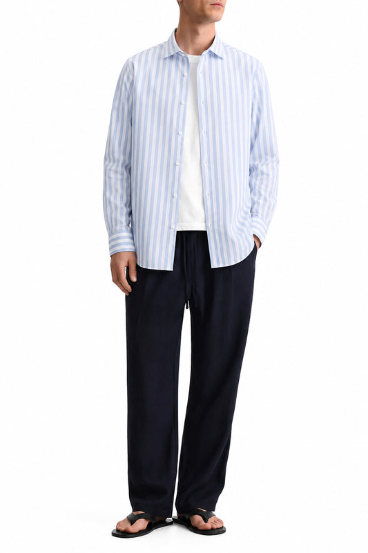 IVAR® White & Sky Striped Palermo Buttondown Shirt
