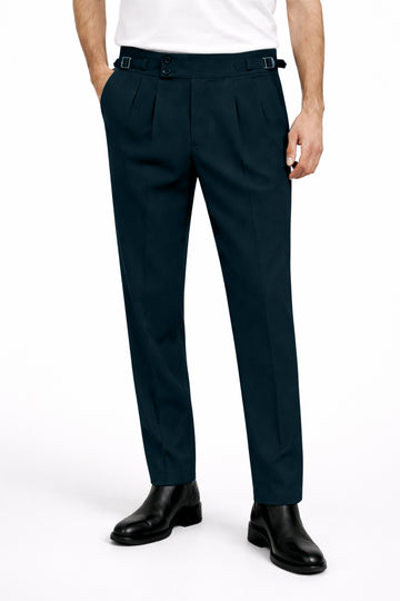 IVAR® Charcoal Green Pleated Gurkha Pants