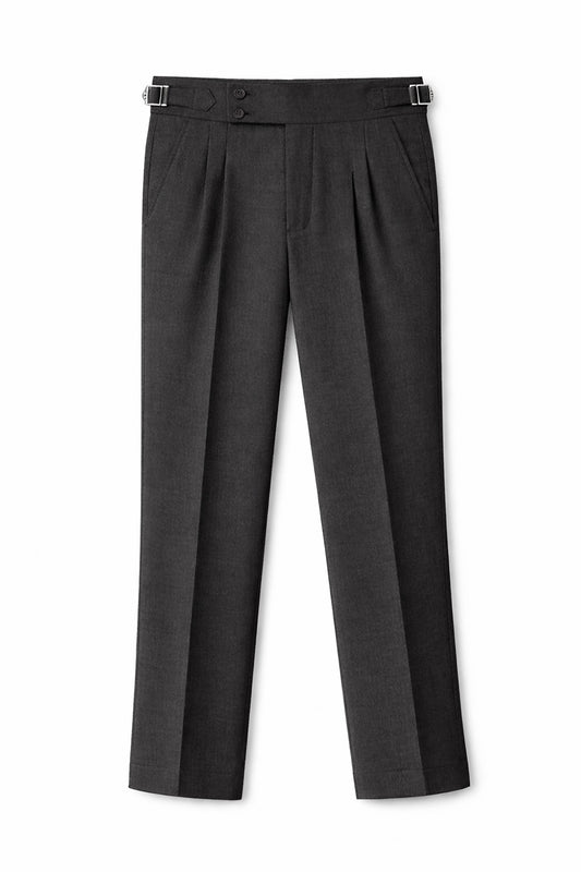 IVAR® Graphite Charcoal Pleated Gurkha Pants