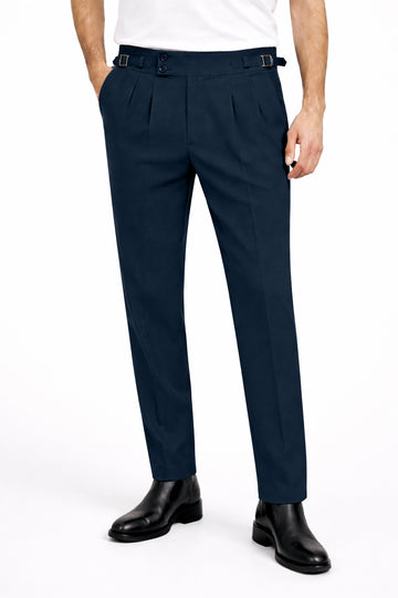 IVAR® Petrol Blue Pleated Gurkha Pants