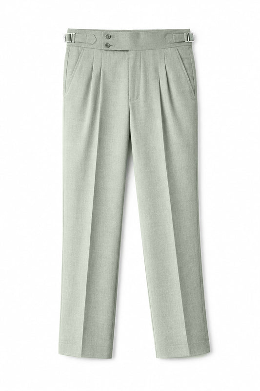 IVAR® Sage Grey Pleated Gurkha Pants