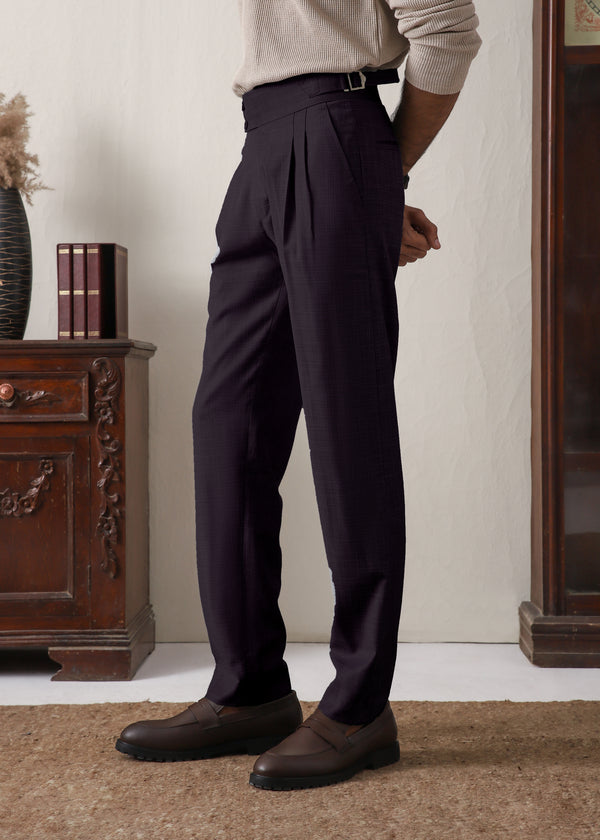 IVAR® Plum Pleated Gurkha Pants