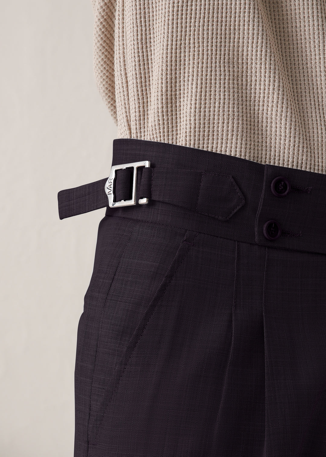 IVAR® Plum Pleated Gurkha Pants