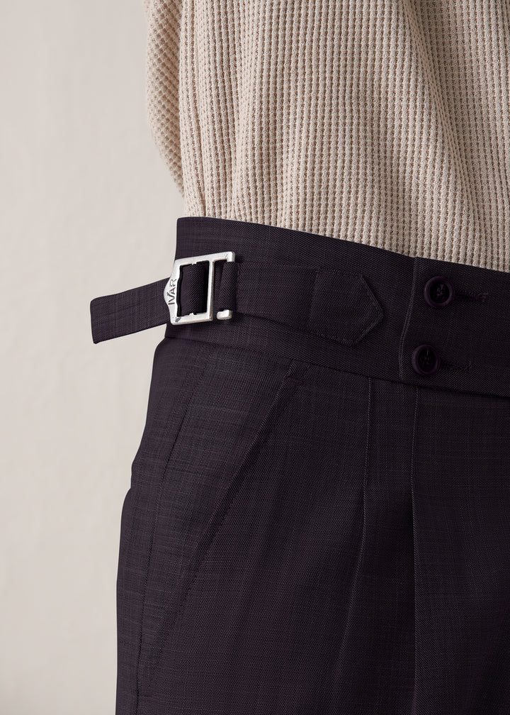 IVAR® Plum Pleated Gurkha Pants