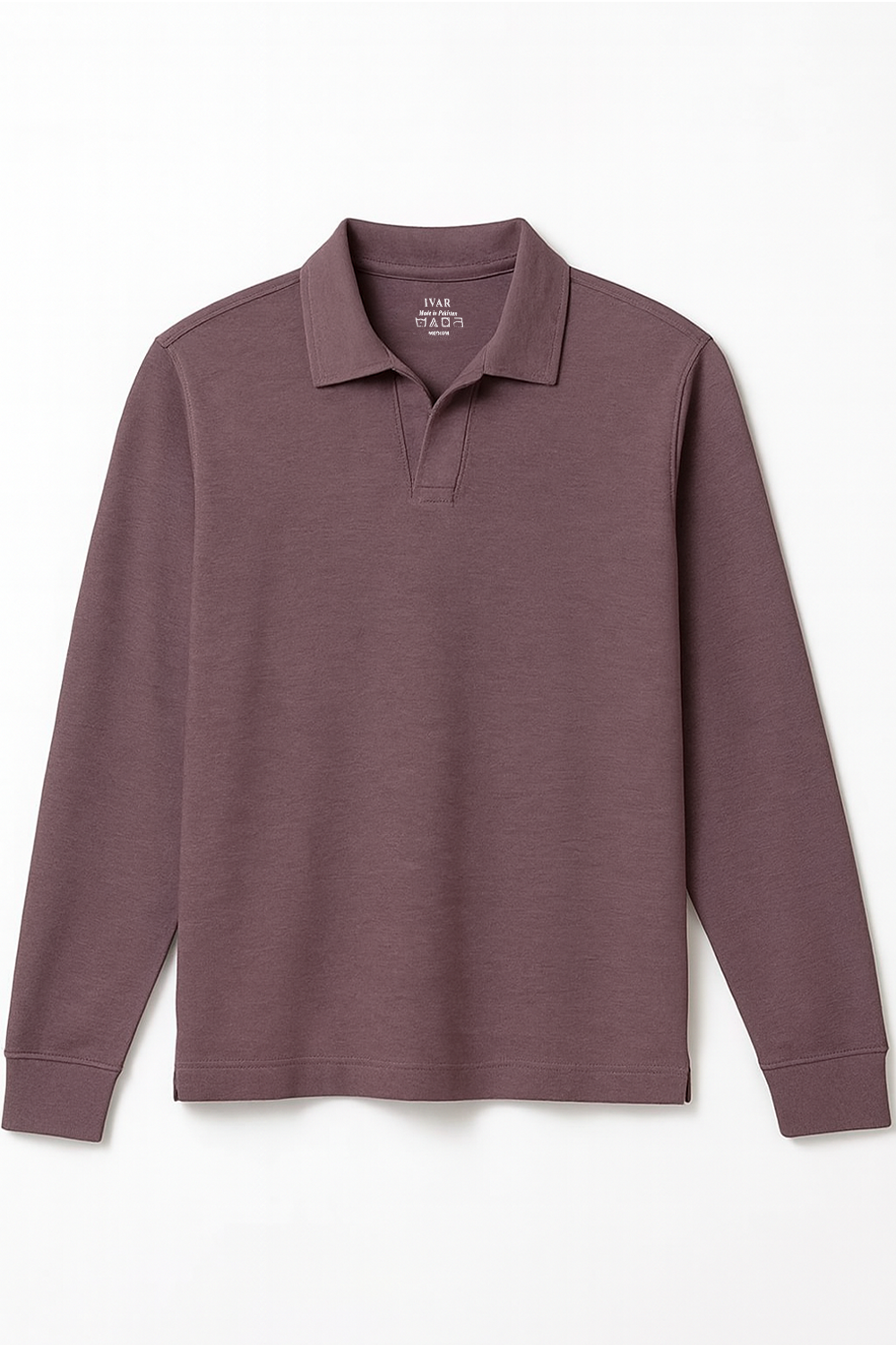 IVAR® Plum Full Sleeve Johnny Collar Polo