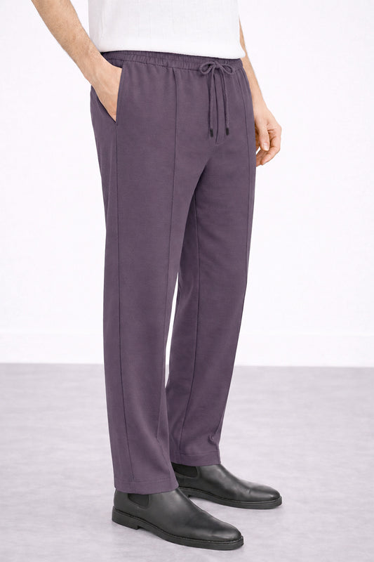IVAR® Plum Stapered Knitted Pants