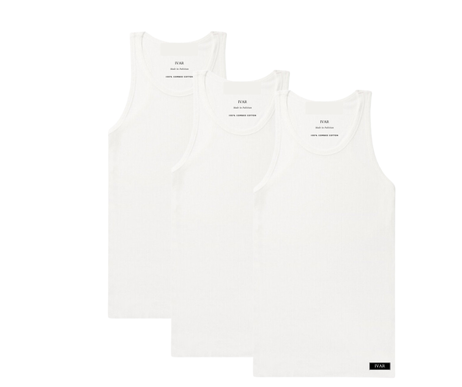 Pack of 3 Ribbed Vest (Save 12% on this Pack)