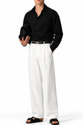 IVAR Black Rayon Blend Buttondown Shirt – men's black stretch button-down shirt, view 2