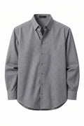 IVAR Grey Rayon Blend Buttondown Shirt, flat lay front view