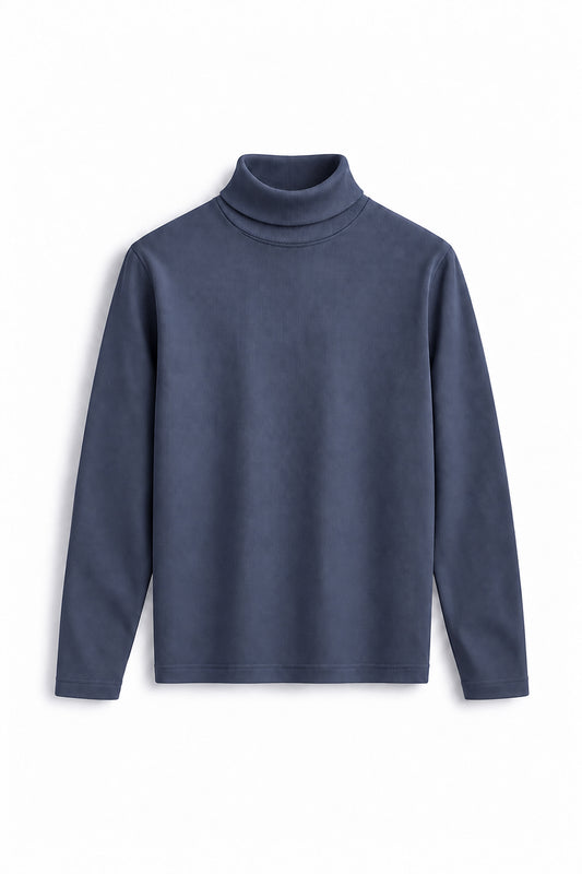 IVAR Grey Ribbed Highneck, flat lay front view