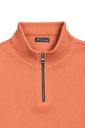 IVAR Peach Ribbed Quarter Zipper – peach ribbed quarter zip pullover, view 3