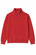 IVAR Red Ribbed Quarter Zipper – men's red ribbed knit quarter zipper