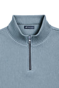 IVAR Sage Green Ribbed Quarter Zipper – sage green ribbed quarter zip pullover, view 3
