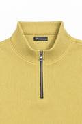 IVAR Yellow Ribbed Quarter Zipper – yellow ribbed quarter zip pullover, view 3