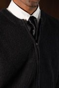 IVAR Charcoal Ribbed Knitted Cardigan – view 4