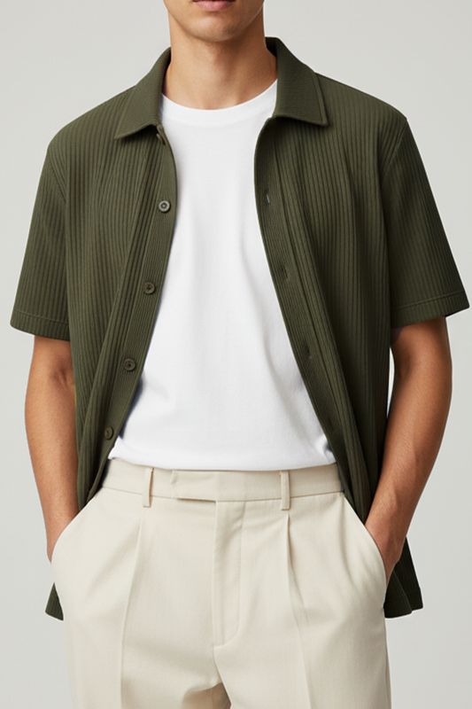 IVAR® Olive Green Ribbed Shirt