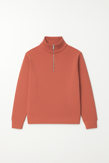 IVAR® Peach Ribbed Quarter Zipper