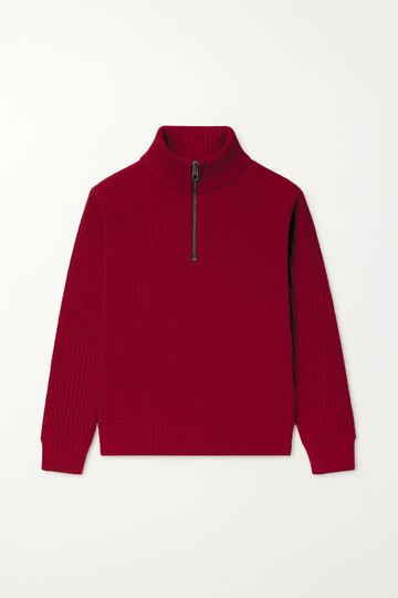 IVAR® Red Ribbed Quarter Zipper