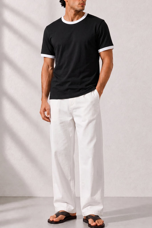 IVAR® Black Ft White Ringer Tshirt