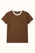 IVAR Cambridge Brown Ringer Tshirt - Front Flat Lay - IVAR Clothing