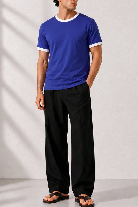 IVAR® Blue Depth Ft White Ringer Tshirt