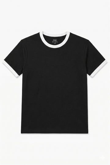 IVAR Black Ft White Ringer Tshirt