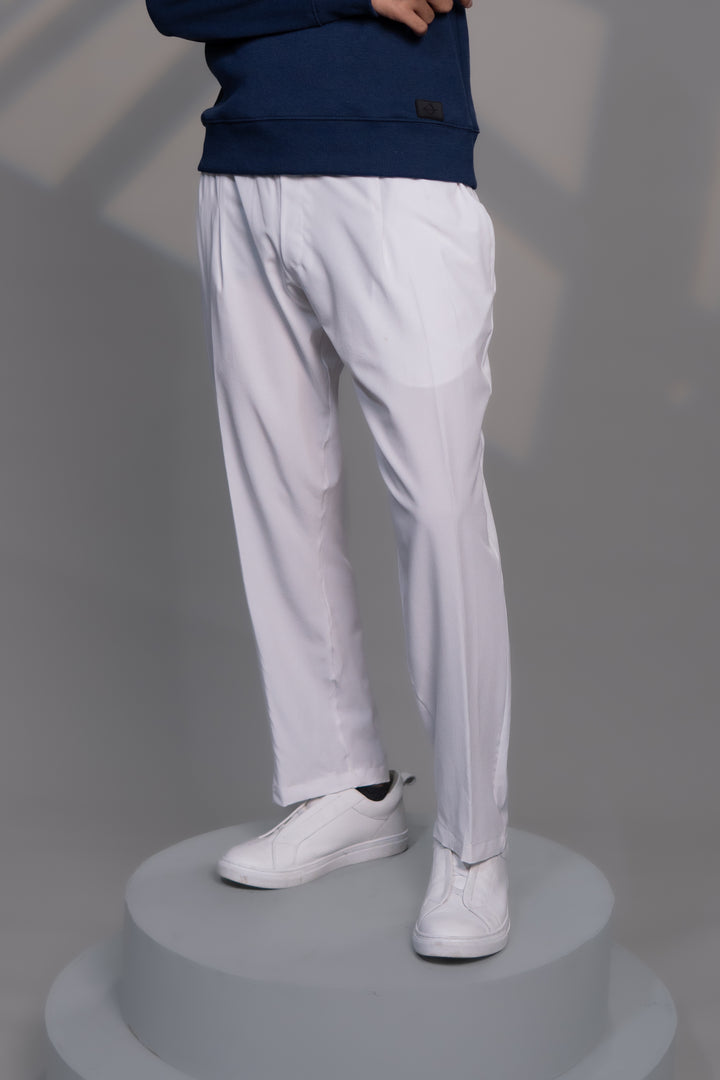 IVAR® White Lycra Pleated String Pants