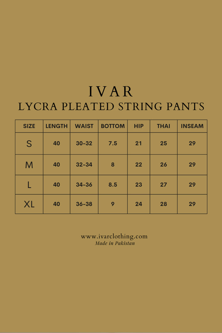 IVAR® Lycra Pleated String Pants