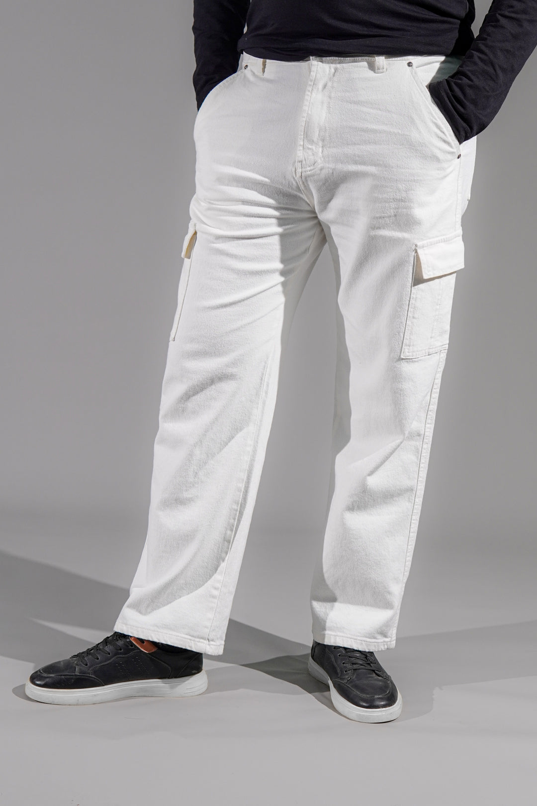 IVAR® Relaxfit White Denim Cargos