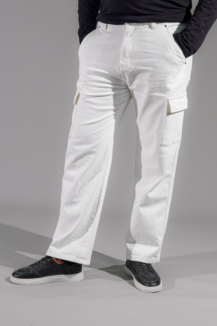 IVAR® Relaxfit White Denim Cargos