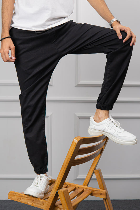 IVAR® Black Enzyme Wash Chino Joggers