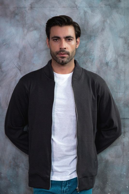 IVAR® Charcoal Striped Knit Zipper