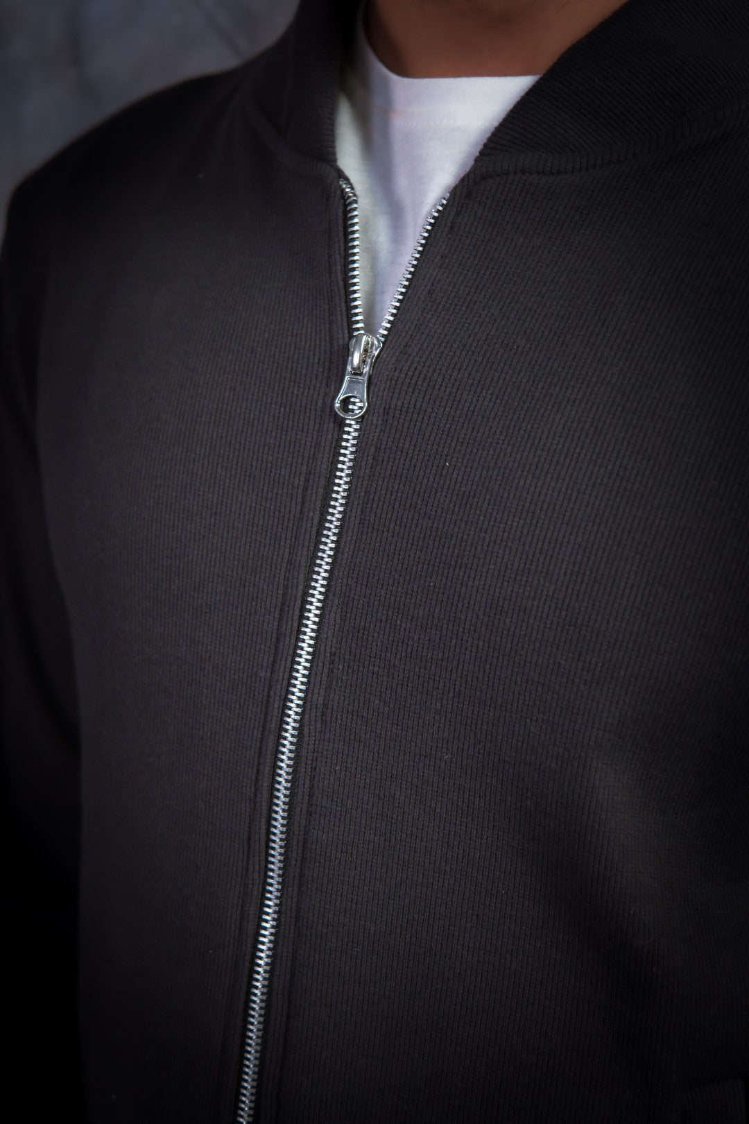 IVAR® Charcoal Striped Knit Zipper