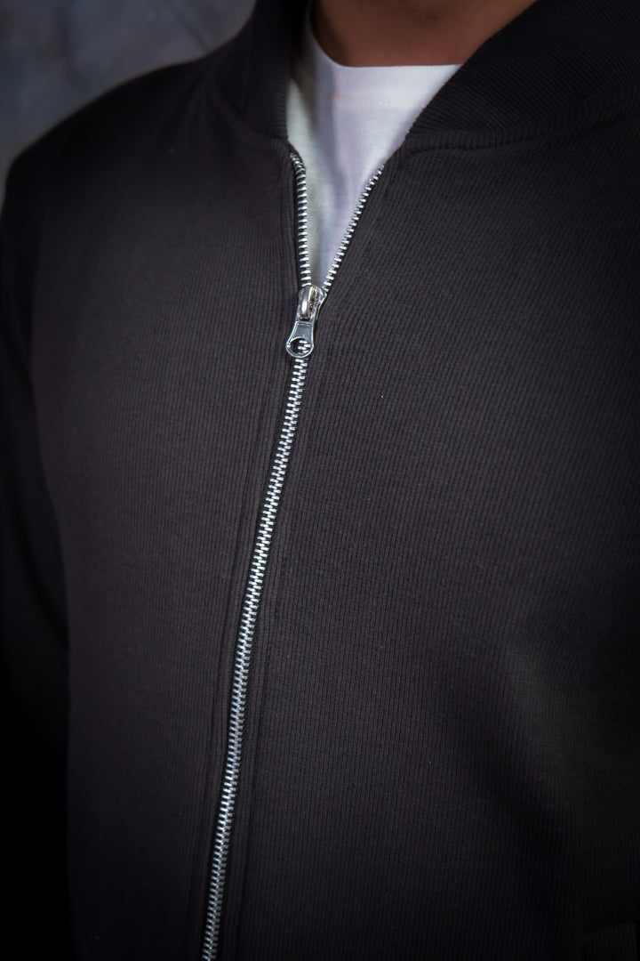 IVAR® Charcoal Striped Knit Zipper
