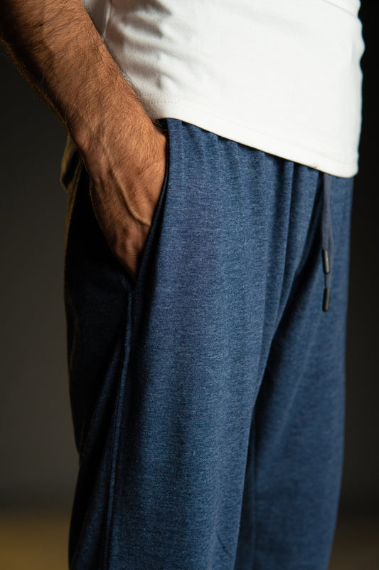 Heather Blue Knitted Pajama (100% Combed Cotton)