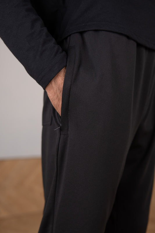 IVAR® Black Dri-fit Knitted Pajama