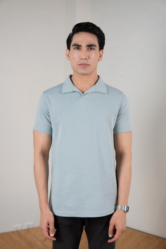 IVAR® Mint Green Johnny Collar Polo