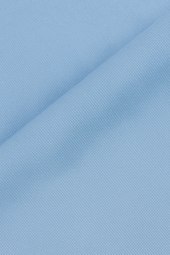 IVAR®  Sky Blue Jacquard Cuban Collar Shirt