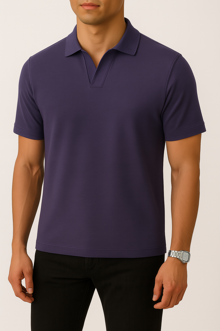 IVAR® Storm Blue Johnny Collar Polo
