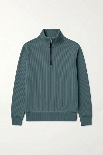 IVAR® Sage Green Ribbed Quarter Zipper