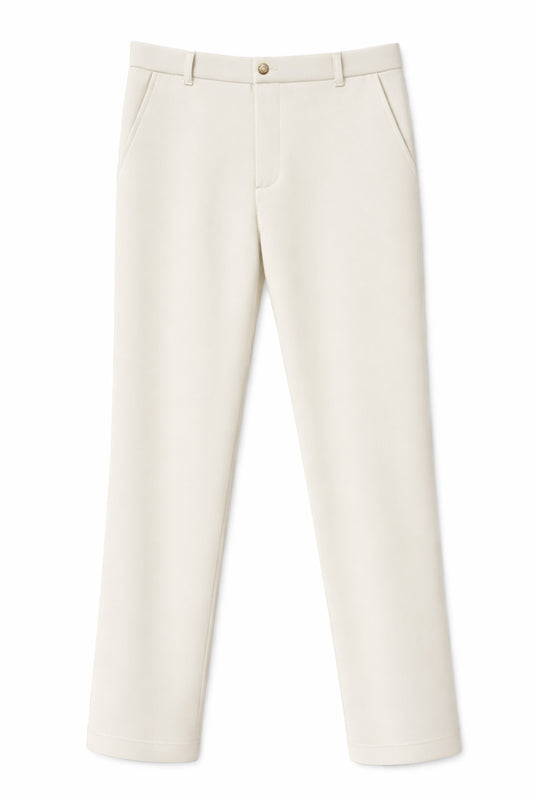 IVAR Scuba Fitted Off White Korean Pant