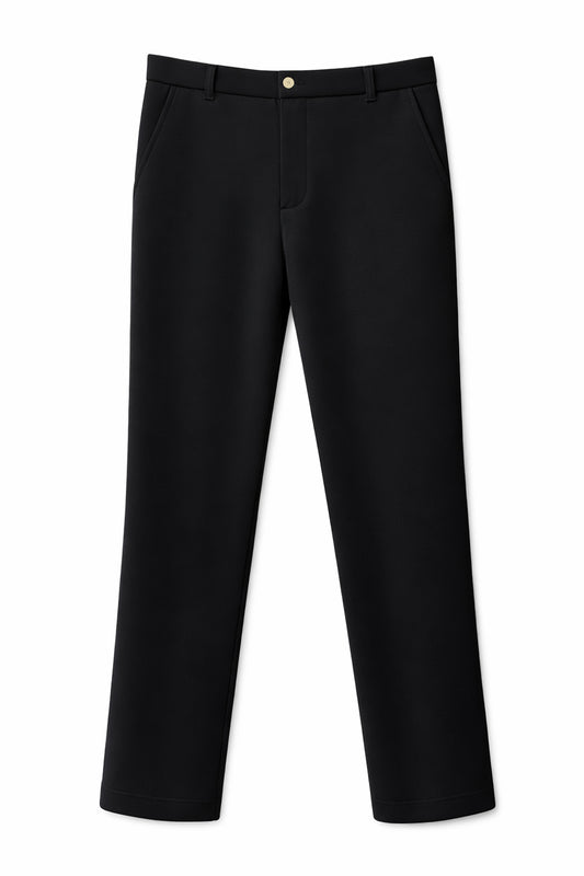 IVAR® Scuba Fitted Black Korean Pant