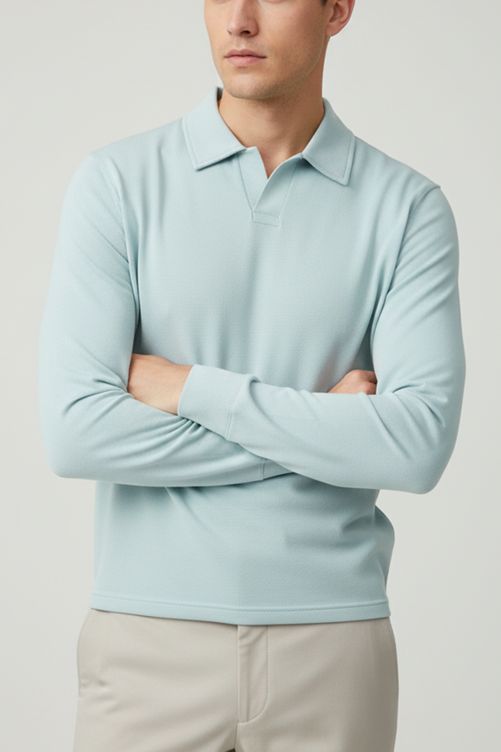 IVAR® Sea Green Full Sleeve Johnny Collar Polo
