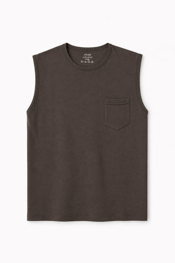 IVAR® Airloop Dark Brown Sleeve Less Tshirt