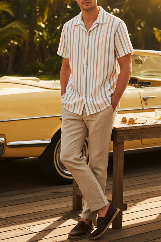 IVAR® Space Dyed Cuban Collar Shirt