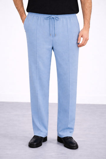 IVAR® Pastel Blue Stapered Knitted Pants