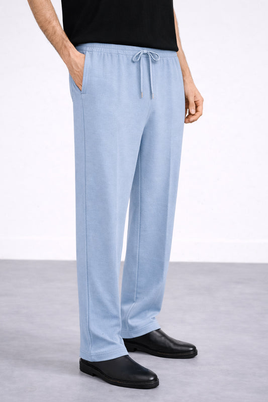 IVAR® Pastel Blue Stapered Knitted Pants
